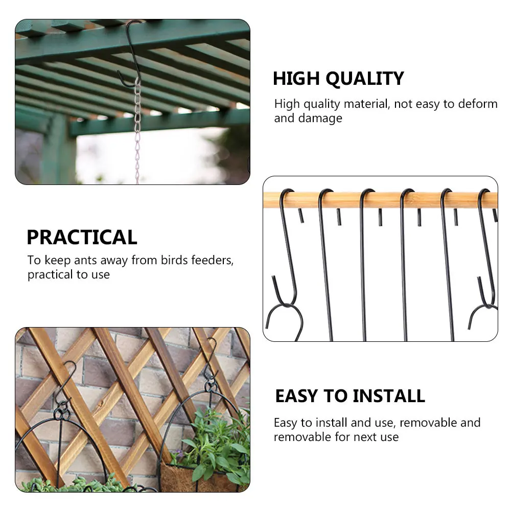 5Pcs Robust Multifunctional S Hook for Birds Feeder Ant Moat Guard Weather Resistant Metal Hanging Hook for Garden Workshop
5Pcs Robust Multifunctional S Hook for Birds Feeder Ant Moat Guard Weather Resistant Metal Hanging Hook for Garden Workshop