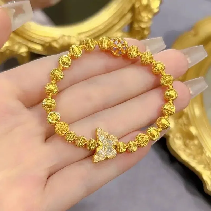 9999 24K real gold vintage butterfly phantom bead bracelet bursts with cat eye transfer beads for a luxurious and high-end feel
9999 24K real gold vintage butterfly phantom bead bracelet bursts with cat eye transfer beads for a luxurious and high-end feel