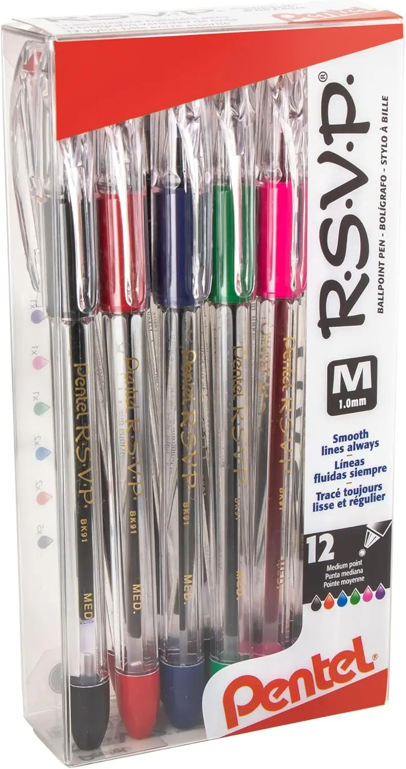 Smooth Writing Ballpoint Pen, 1.0mm Medium Line, 12-Pack, Comfort Grip, Long Barrel
Smooth Writing Ballpoint Pen, 1.0mm Medium Line, 12-Pack, Comfort Grip, Long Barrel