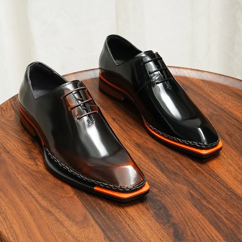 Роскошные модные мужские туфли-оксфорды из натуральной кожи, повседневные деловые туфли с квадратным носком, роскошные вечерние свадебные модельные туфли 
Роскошные модные мужские туфли-оксфорды из натуральной кожи, повседневные деловые туфли с квадратным носком, роскошные вечерние свадебные модельные туфли