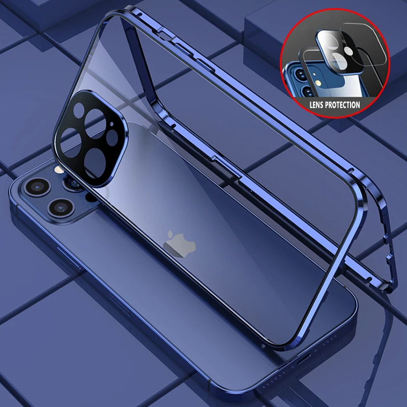 Магнитный чехол 360 ° для iPhone 15 14 13 12 11 Pro Plus Max, металлический бампер, чехол из закаленного стекла с защитным чехлом для объектива камеры
Магнитный чехол 360 ° для iPhone 15 14 13 12 11 Pro Plus Max, металлический бампер, чехол из закаленного стекла с защитным чехлом для объектива камеры