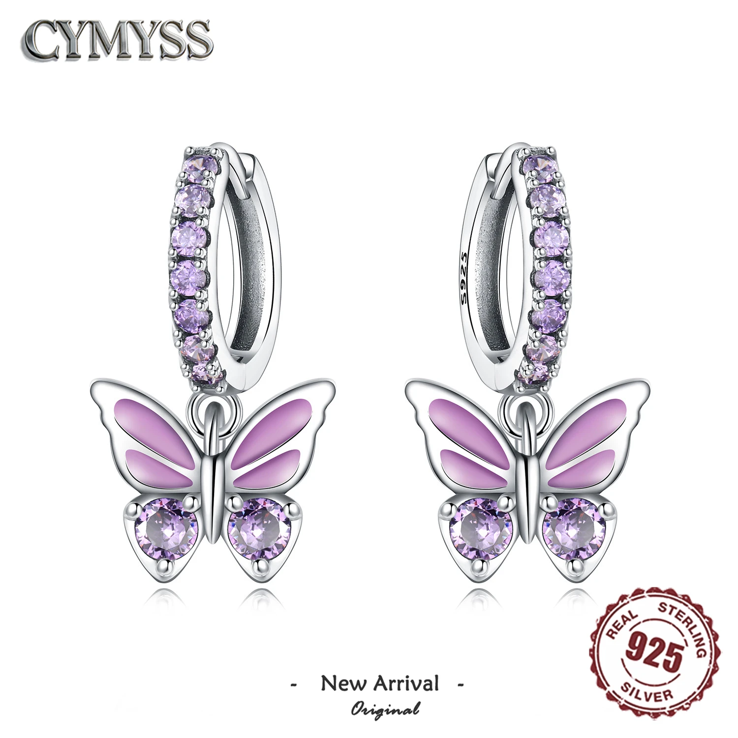 925 Sterling Silver Inlaid Zircon Butterfly Earrings Insect Element Original Design Women's Fashion Party Jewelry Gift Ear Loops
925 Sterling Silver Inlaid Zircon Butterfly Earrings Insect Element Original Design Women's Fashion Party Jewelry Gift Ear Loops