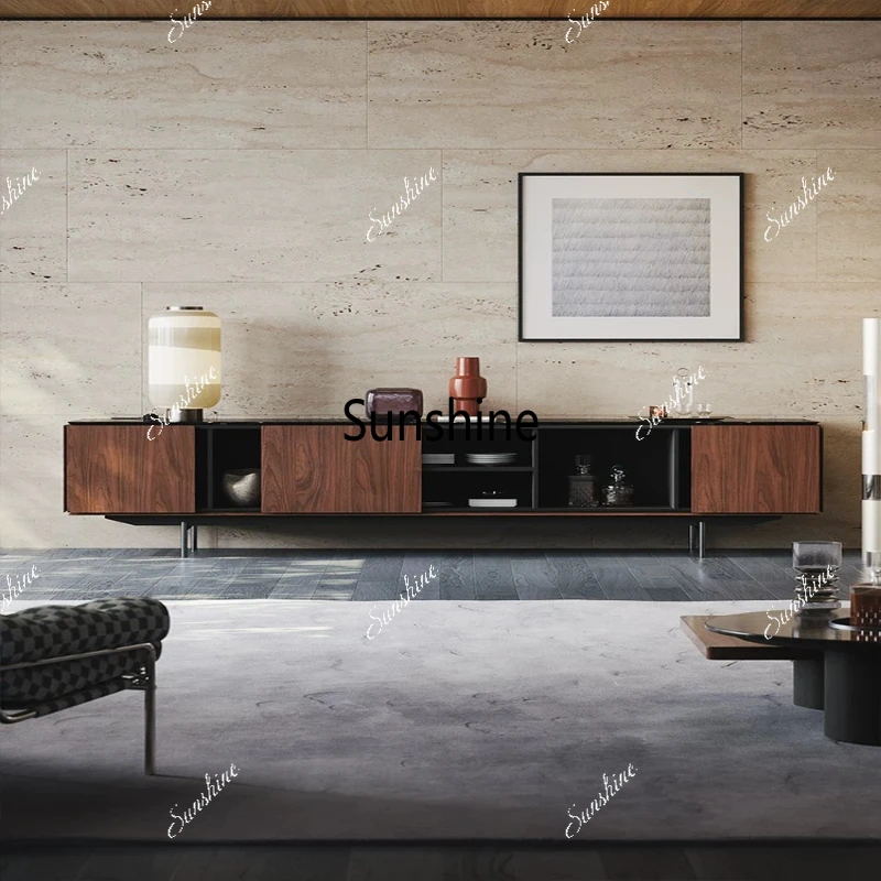 Italian retro simple living room high storage cabinet walnut color
Italian retro simple living room high storage cabinet walnut color