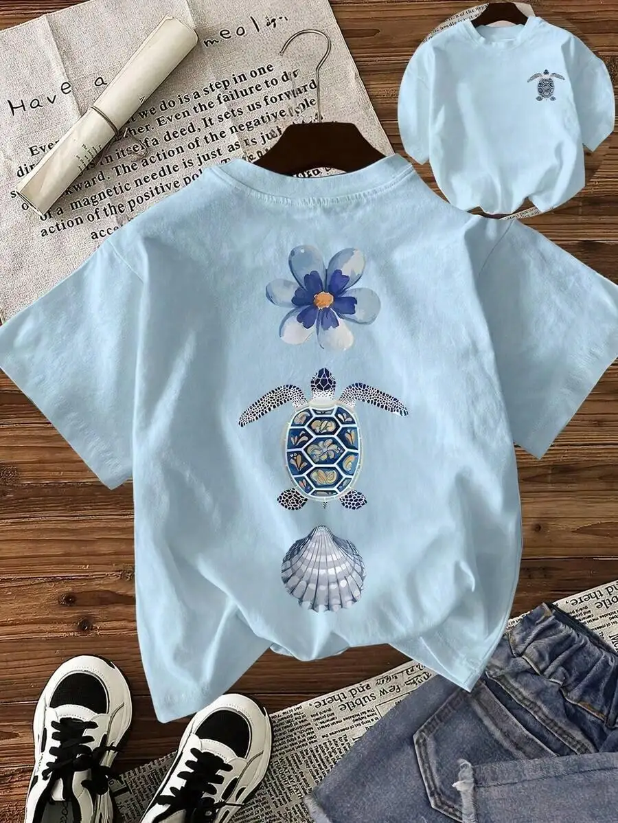 Womens Sea Turtle And Floral Print Casual Round Neck Short Sleeve T-Shirt Summer Plus Size
Womens Sea Turtle And Floral Print Casual Round Neck Short Sleeve T-Shirt Summer Plus Size