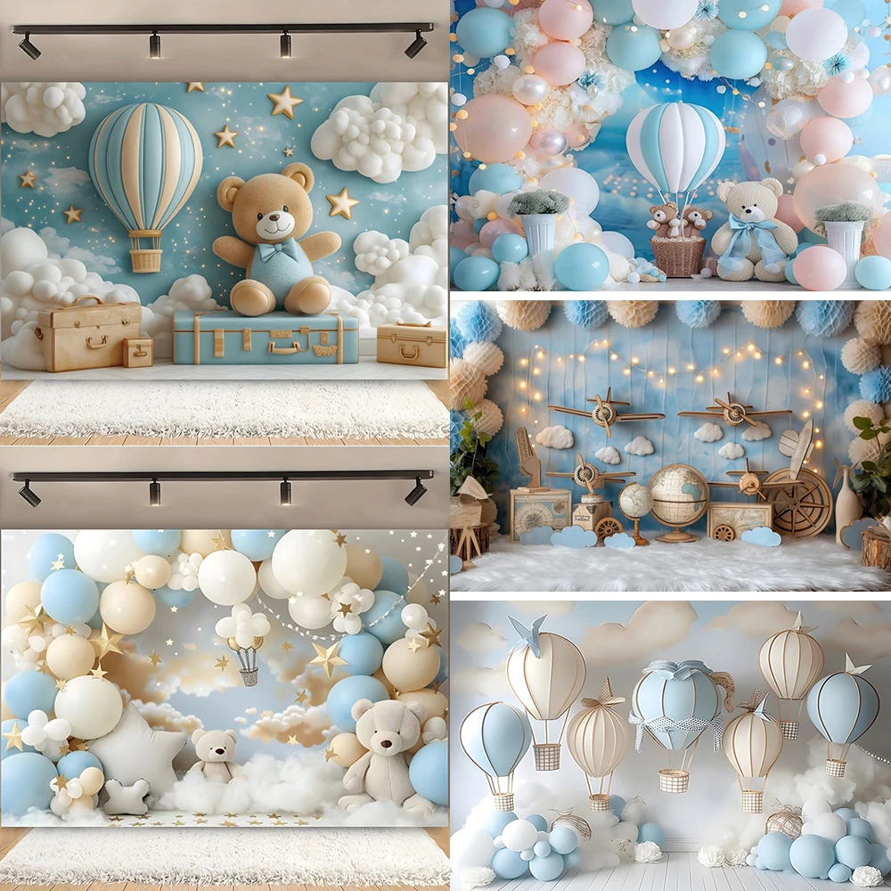 Baby Shower Teddy Bear Hot Air Balloon First Birthday Background Boys Girls 1st Birthday Party Decor Backdrop Photo Booth Props
Baby Shower Teddy Bear Hot Air Balloon First Birthday Background Boys Girls 1st Birthday Party Decor Backdrop Photo Booth Props