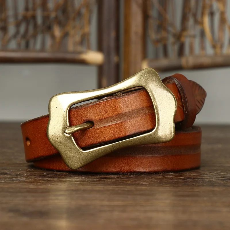 Thickened First Layer Cow Leather Belt Women's Genuine Leather Brass Buckle Retro Cowhide Women Belt for Jeans Luxury Belt
Thickened First Layer Cow Leather Belt Women's Genuine Leather Brass Buckle Retro Cowhide Women Belt for Jeans Luxury Belt