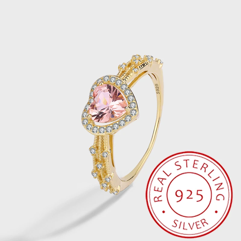 Luxurious Pink Heart-shaped Gemstone Genuine S925 Sterling Silver 14K Gold Niche Design Ring Wedding Ring
Luxurious Pink Heart-shaped Gemstone Genuine S925 Sterling Silver 14K Gold Niche Design Ring Wedding Ring