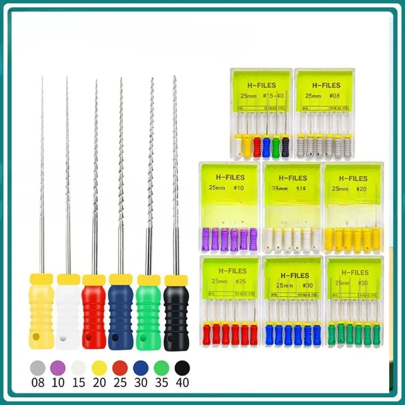 Stainless steel root canal files, including H-Files and K-Files
Stainless steel root canal files, including H-Files and K-Files