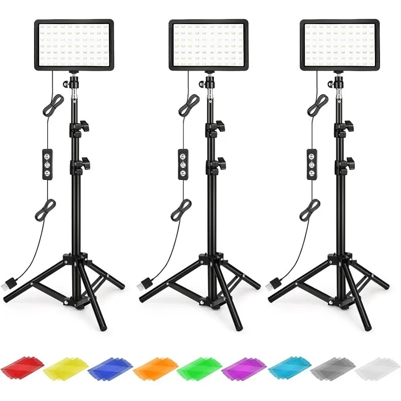 Photography Lighting Kit Dimmable 5600K USB Led Video Studio Streaming Lights with Adjustable Tripod Stand and Color Filters
Photography Lighting Kit Dimmable 5600K USB Led Video Studio Streaming Lights with Adjustable Tripod Stand and Color Filters