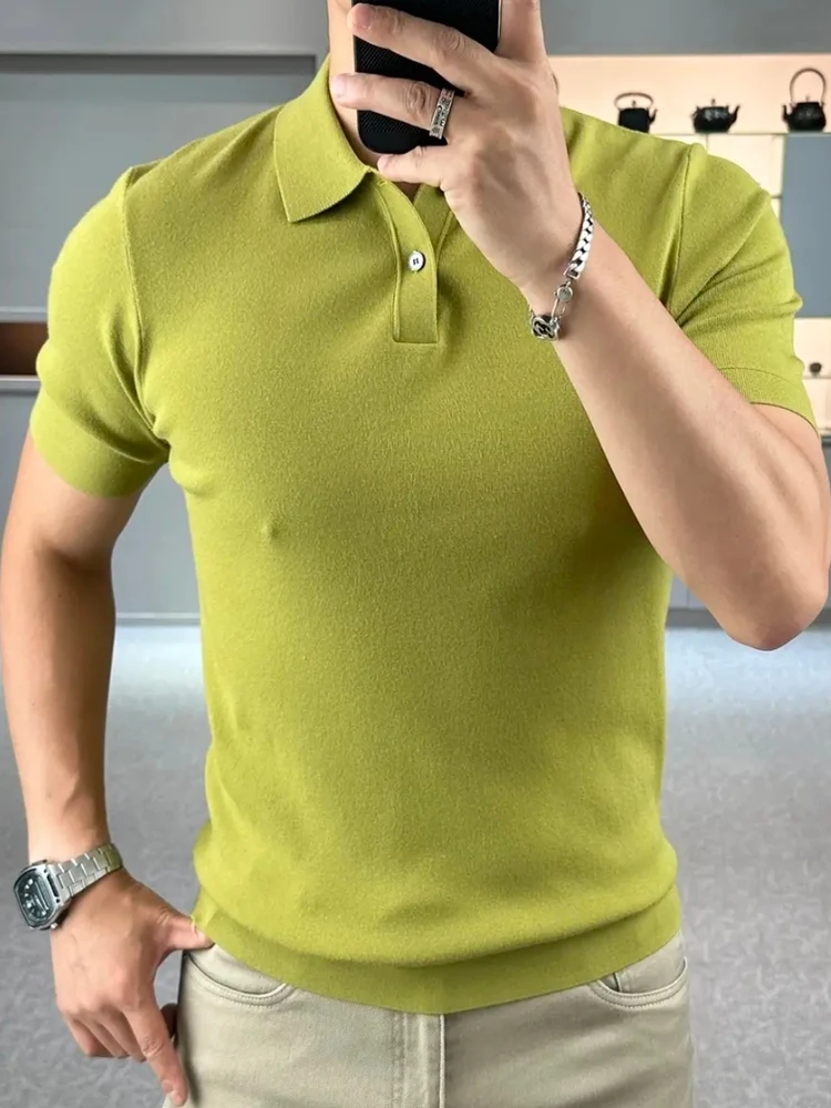 High Quali Faionable Men's Knitted ort Sve irt Collared T-irt Autumn Winter New Arrival Casual Cool Busin Sle
High Quali Faionable Men's Knitted ort Sve irt Collared T-irt Autumn Winter New Arrival Casual Cool Busin Sle