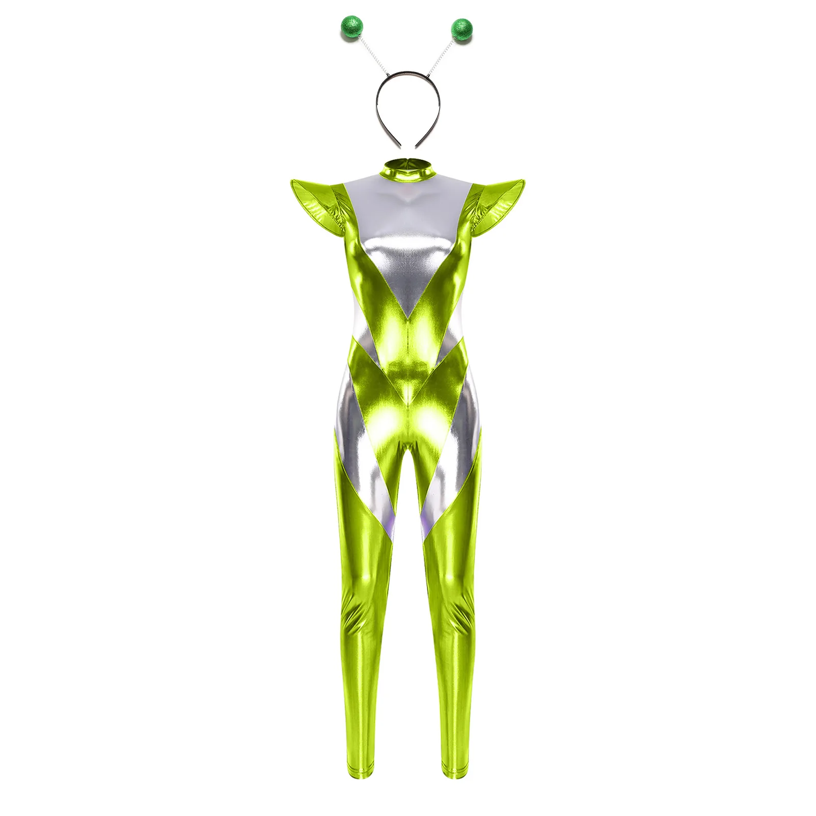 Women Adults Astronaut Spaced Robot Halloween Cosplay Bodysuits with Hair Loop Set Shiny Metallic Slim Fit Robot Role Play Wear
Women Adults Astronaut Spaced Robot Halloween Cosplay Bodysuits with Hair Loop Set Shiny Metallic Slim Fit Robot Role Play Wear