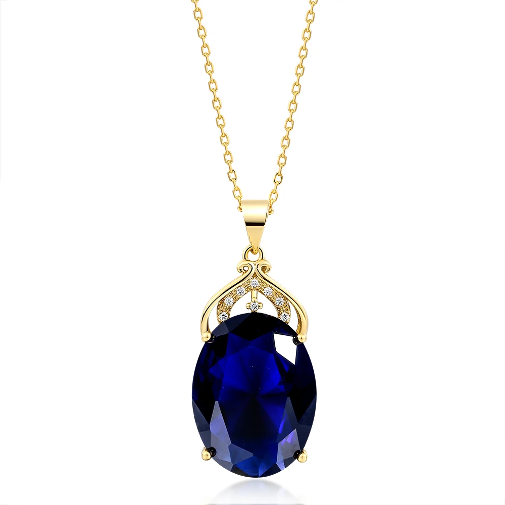 Amethyst Sapphire Gemstone Charm Zircon Pendant Necklace 18k Gold Plated Silver 36CT Oval Crystal Lady Wedding Jewelry 
Amethyst Sapphire Gemstone Charm Zircon Pendant Necklace 18k Gold Plated Silver 36CT Oval Crystal Lady Wedding Jewelry