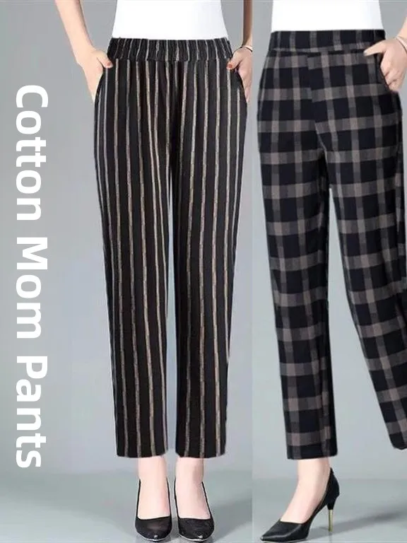 Loose Mom Casual Pants Cotton Blend Thin Nine-Piece Harlan Style Summer Fashionable plus Size Straight Leg High Waist Trousers
Loose Mom Casual Pants Cotton Blend Thin Nine-Piece Harlan Style Summer Fashionable plus Size Straight Leg High Waist Trousers