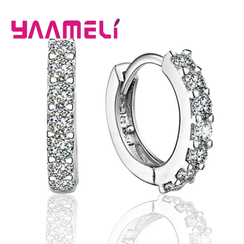 100% Authentic 925 Sterling Silver Earrings Pendientes Clear Cubic Zircon Crystal Jewelry for Men Boy Woman Girl Ear Brincos
100% Authentic 925 Sterling Silver Earrings Pendientes Clear Cubic Zircon Crystal Jewelry for Men Boy Woman Girl Ear Brincos