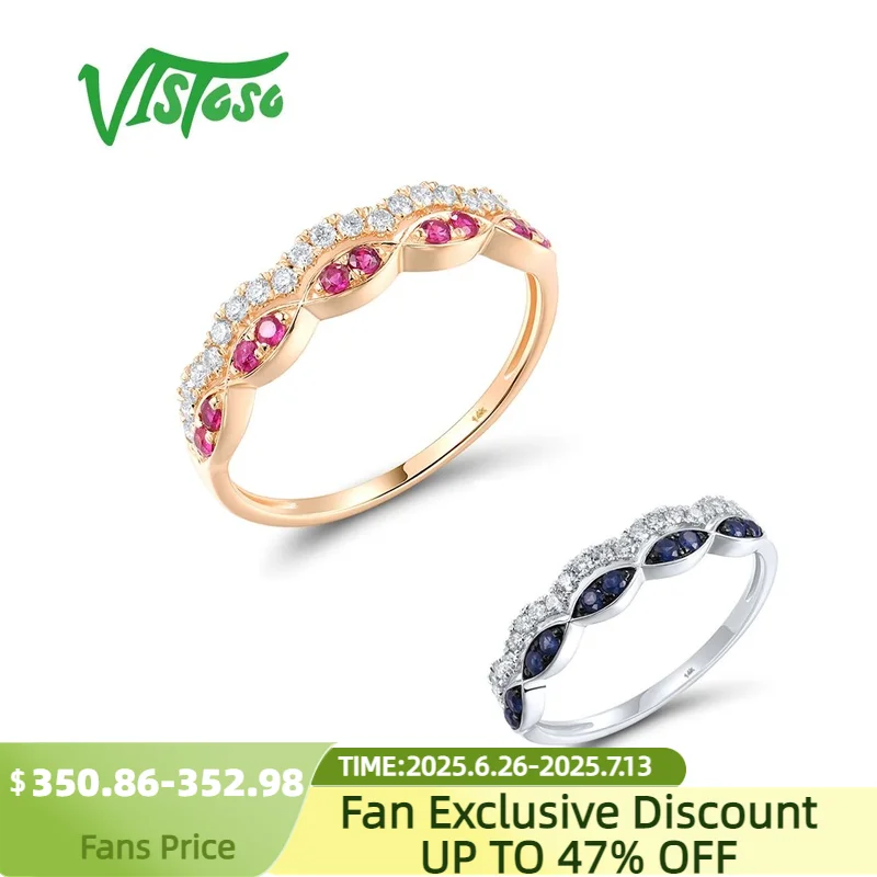 VISTOSO Real 14K 585 Rose White Gold Ring For Women Sparkling Diamonds Emerald Blue Sapphire Trendy Wedding Gifts Fine Jewelry
VISTOSO Real 14K 585 Rose White Gold Ring For Women Sparkling Diamonds Emerald Blue Sapphire Trendy Wedding Gifts Fine Jewelry