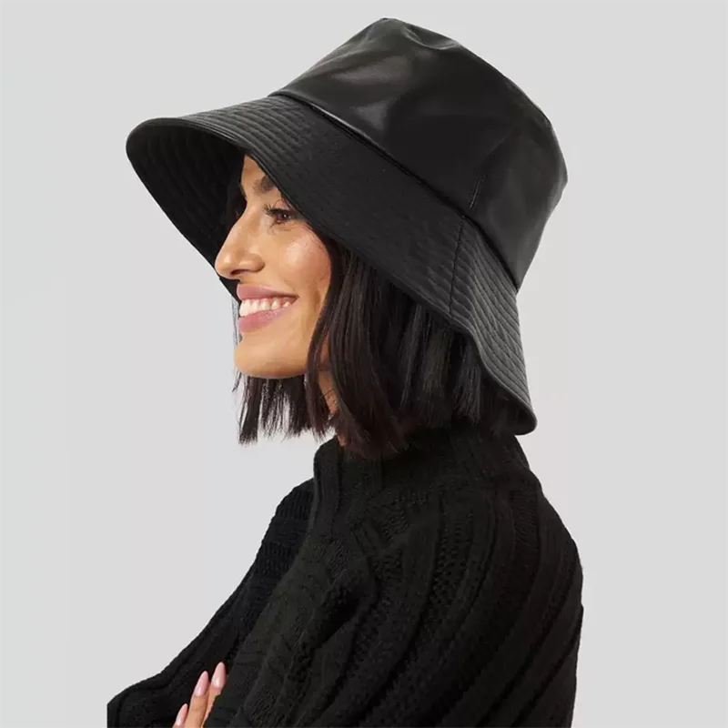New Autumn Classic Fashion Warm Sheepskin Genuine Leather Premium Black Panama Hat Fine Texture Grain Flat Top Women Bucket Hat
New Autumn Classic Fashion Warm Sheepskin Genuine Leather Premium Black Panama Hat Fine Texture Grain Flat Top Women Bucket Hat