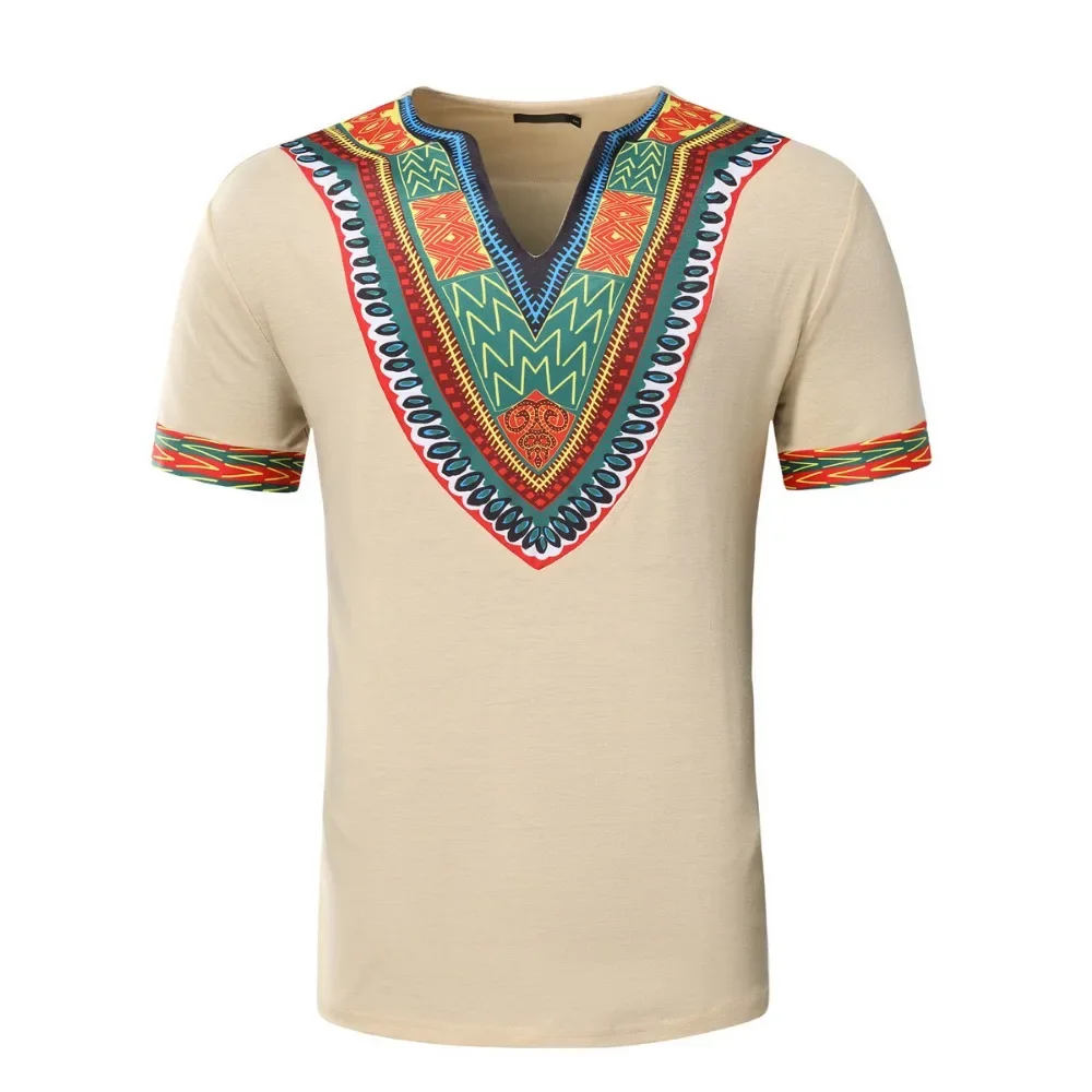 African Men Traditional Cosplay Costume Fashion Dashiki Short Sleeve V-neck T-shirt Male Casual Versatile Print Tops Halloween
African Men Traditional Cosplay Costume Fashion Dashiki Short Sleeve V-neck T-shirt Male Casual Versatile Print Tops Halloween