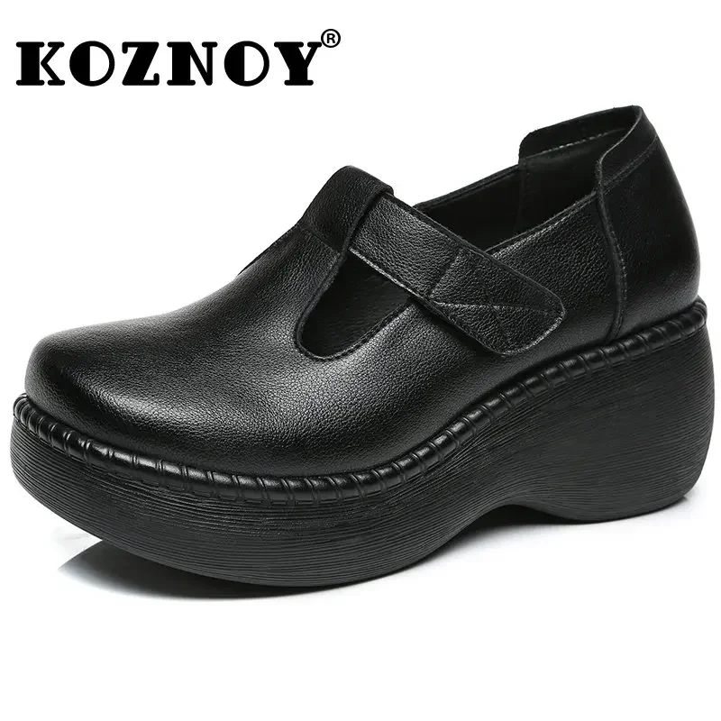 Koznoy 6cm Women Heels Summer Fashion Platform Ladies Luxury Wedge Pumps Retro Hook Natural Cow Genuine Leather Females Shoes
Koznoy 6cm Women Heels Summer Fashion Platform Ladies Luxury Wedge Pumps Retro Hook Natural Cow Genuine Leather Females Shoes