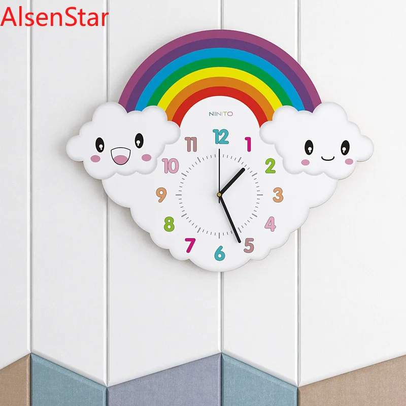 16 Inches Cartoon Rainbow Wall Clock Creative Mute Clock Lovely Children Living Room Cafe Silent Art Wall Watch Clock
16 Inches Cartoon Rainbow Wall Clock Creative Mute Clock Lovely Children Living Room Cafe Silent Art Wall Watch Clock