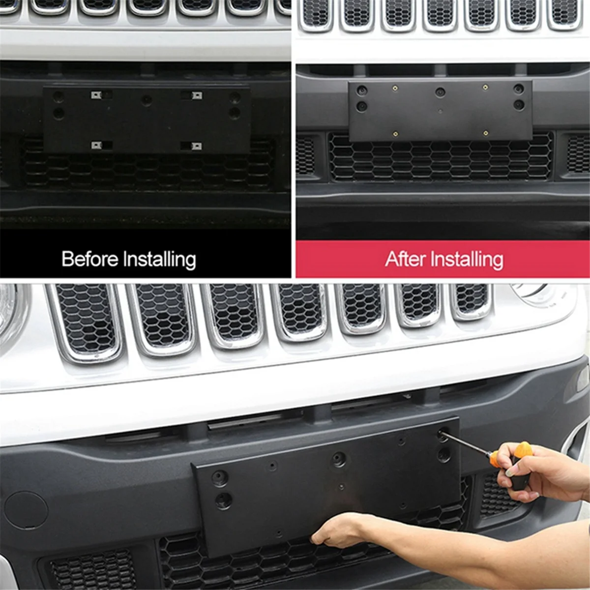 Front License Plate Holder for Jeep Renegade 2016-2021 License Plate Bracket Accessories Black -AB16
Front License Plate Holder for Jeep Renegade 2016-2021 License Plate Bracket Accessories Black -AB16