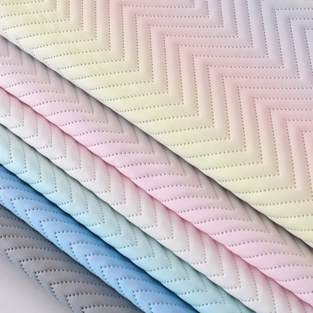 PU Leather Colorful Gradient Polyester Wavy Fabric Fashion Luggage Cosmetic Bag Wear-resistant Breathable Fabrics By The Meter
PU Leather Colorful Gradient Polyester Wavy Fabric Fashion Luggage Cosmetic Bag Wear-resistant Breathable Fabrics By The Meter