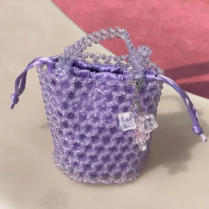 Women Beaded Summer Bag Hollow-out Woven Bead Handbag Small Bucket Bag No Pendant
Women Beaded Summer Bag Hollow-out Woven Bead Handbag Small Bucket Bag No Pendant