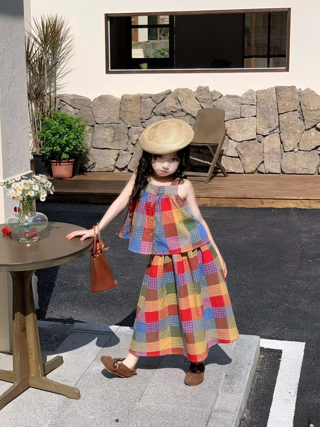 Girls Summer 2 Piece Set Colorful Plaid Cami Top Skirt Outfit Kids Fashion Clothing 100-150CM
Girls Summer 2 Piece Set Colorful Plaid Cami Top Skirt Outfit Kids Fashion Clothing 100-150CM
