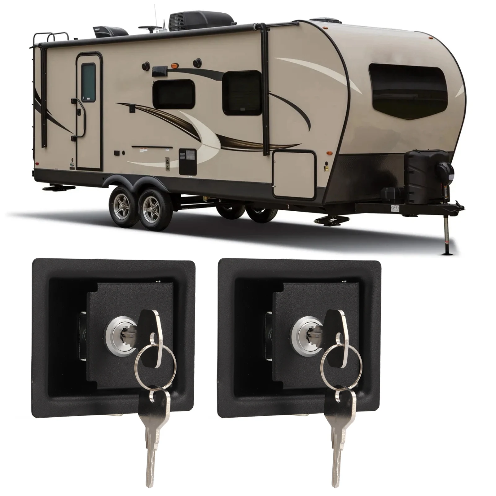 2Pcs RV Handle Latch Carbon Steel Zinc Alloy Embedded Panel Toolbox Cabinet Lock for Trailers Car Accessories
2Pcs RV Handle Latch Carbon Steel Zinc Alloy Embedded Panel Toolbox Cabinet Lock for Trailers Car Accessories