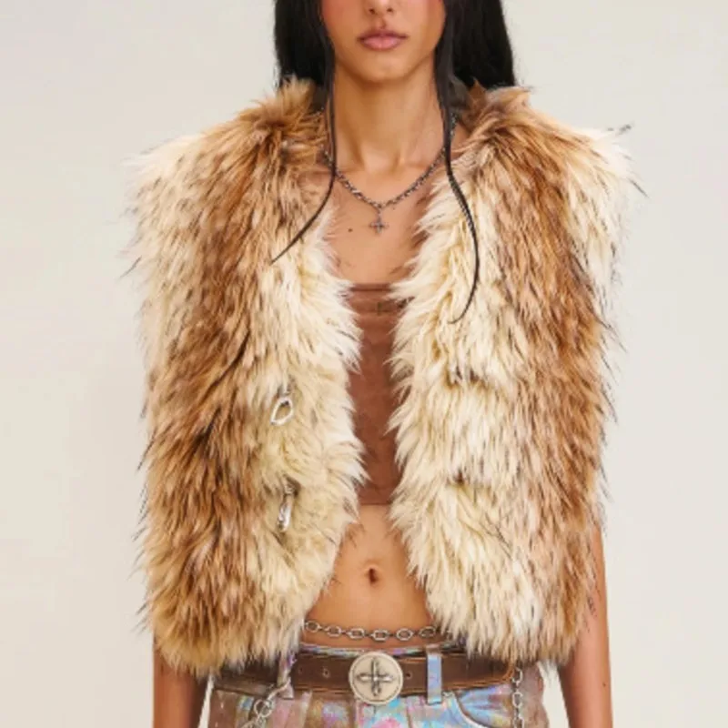 Зимний комплект из искусственного меха 2025 года, свободный жилет без рукавов, короткий жилет, высококачественная пушистая куртка, верхняя одежда, повседневные плюшевые шубы, топы
Зимний комплект из искусственного меха 2025 года, свободный жилет без рукавов, короткий жилет, высококачественная пушистая куртка, верхняя одежда, повседневные плюшевые шубы, топы
