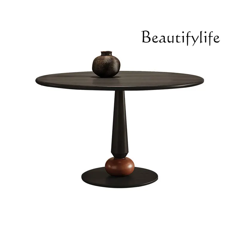 French medieval solid wood round dining table small apartment simple dining table
French medieval solid wood round dining table small apartment simple dining table