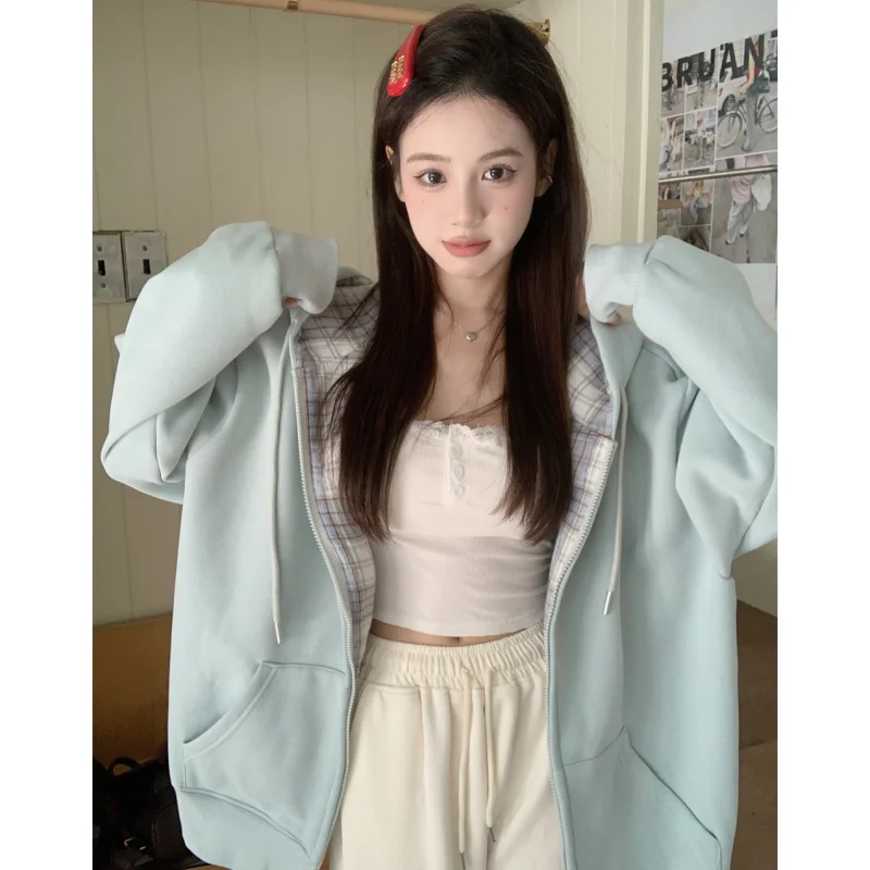 Blue Jacket Sweatshirt Women Vintage Coat Long Sleeve Streetwear Korean Fashion Casual Y2K Style 2023 Winter Female Hooded Tops
Blue Jacket Sweatshirt Women Vintage Coat Long Sleeve Streetwear Korean Fashion Casual Y2K Style 2023 Winter Female Hooded Tops