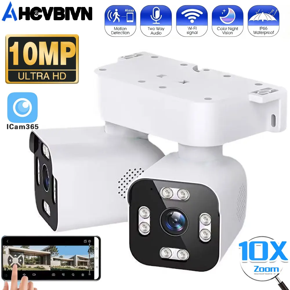 10MP HD Dual PTZ Wifi Camera 10X Digital Zoom Outdoor Surveillance Camera Human Detection CCTV Security Camera iCam365 APP
10MP HD Dual PTZ Wifi Camera 10X Digital Zoom Outdoor Surveillance Camera Human Detection CCTV Security Camera iCam365 APP