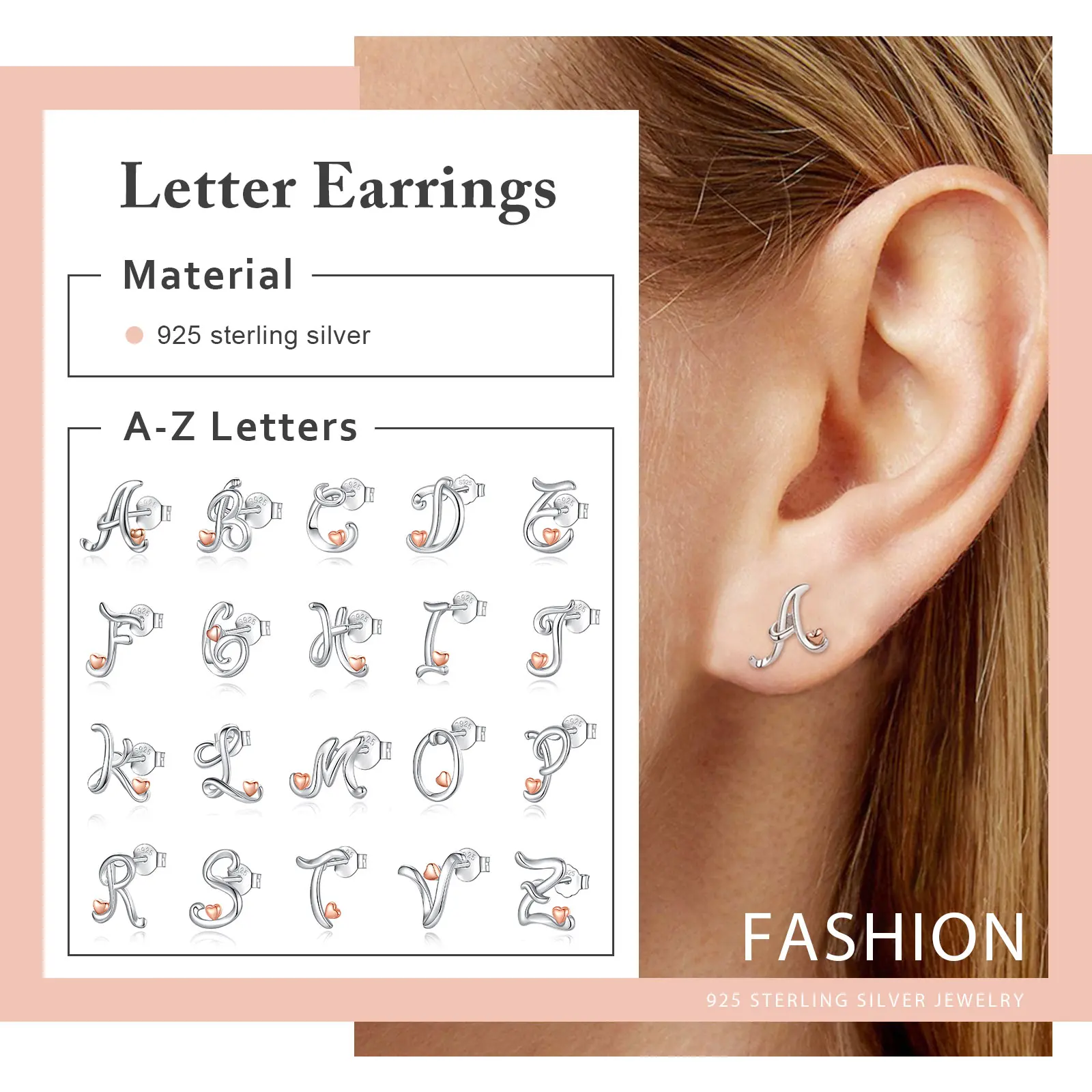 Eudora Original 925 Sterling Silver A-Z Initial Earrings for Women Girls Personalize Letter Name Heart Stud Earring Jewelry Gift
Eudora Original 925 Sterling Silver A-Z Initial Earrings for Women Girls Personalize Letter Name Heart Stud Earring Jewelry Gift