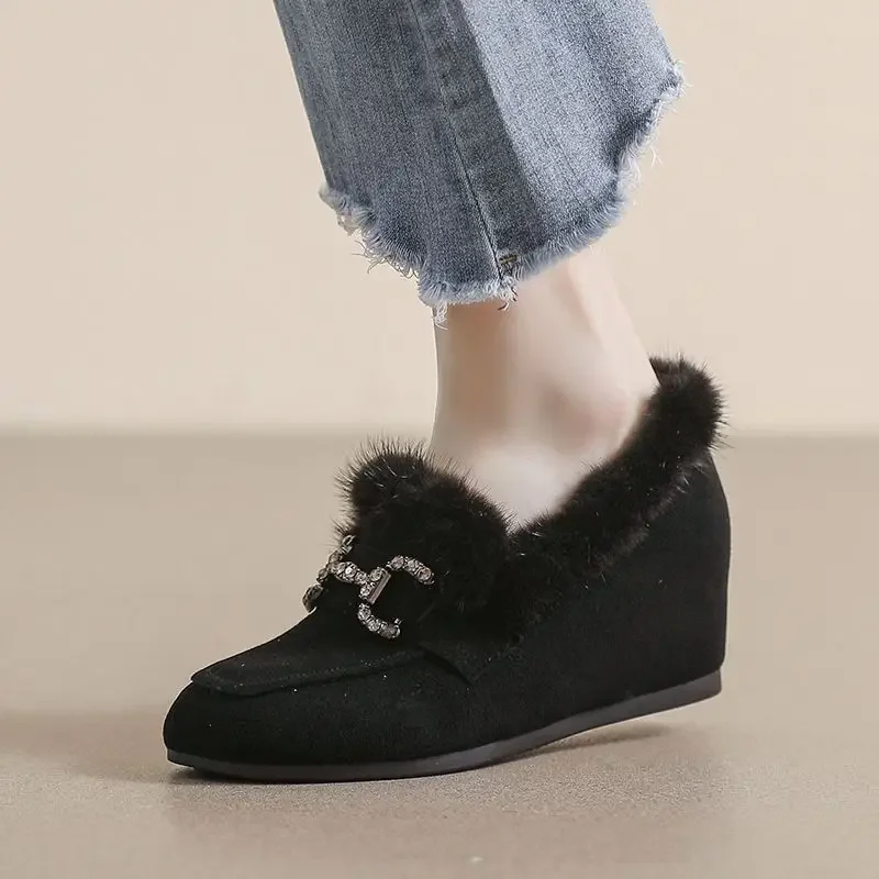 Round Toe Women's Snow Boots Rhinestone Ladies Shoes Elegant With Medium Heels Plush Comfortable Winter Footwear Demi-season Y2k
Round Toe Women's Snow Boots Rhinestone Ladies Shoes Elegant With Medium Heels Plush Comfortable Winter Footwear Demi-season Y2k