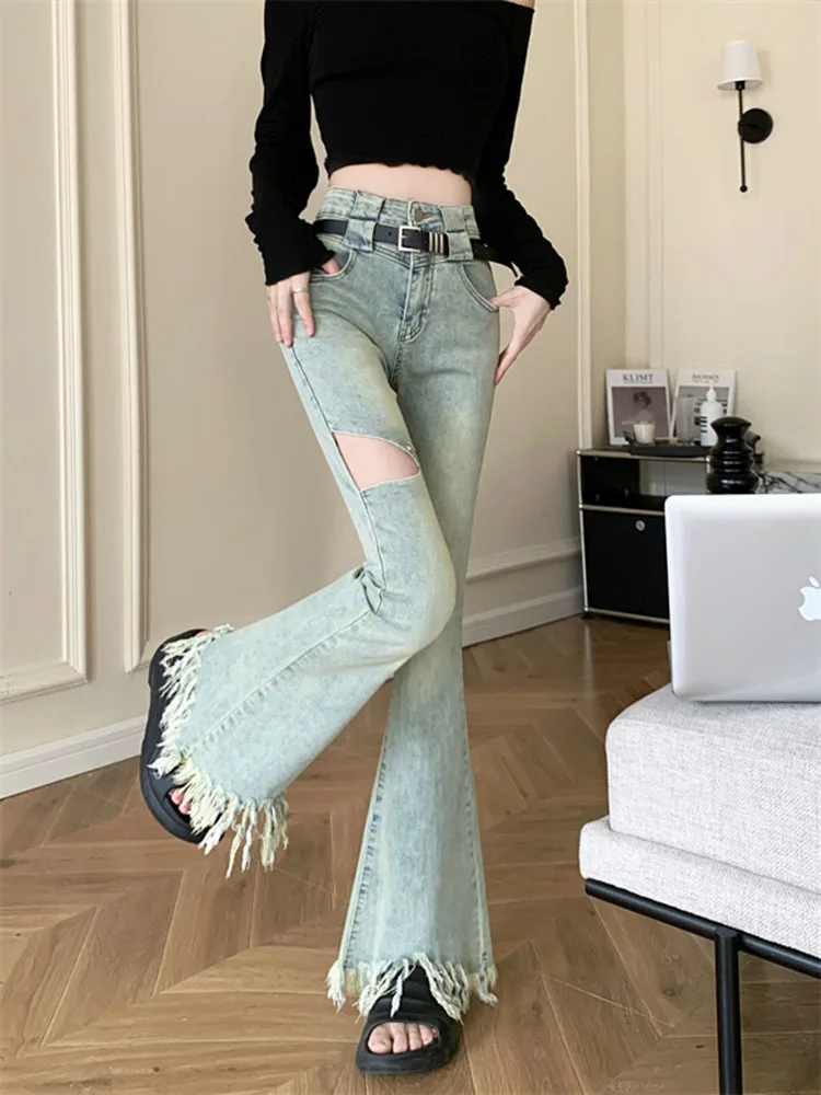 Women Hole Jeans Blue Denim High Waisted Jeans Chic Fashion Harajuku Streetwear Pants Y2K Aesthetic 90s Clothing 2023
Women Hole Jeans Blue Denim High Waisted Jeans Chic Fashion Harajuku Streetwear Pants Y2K Aesthetic 90s Clothing 2023