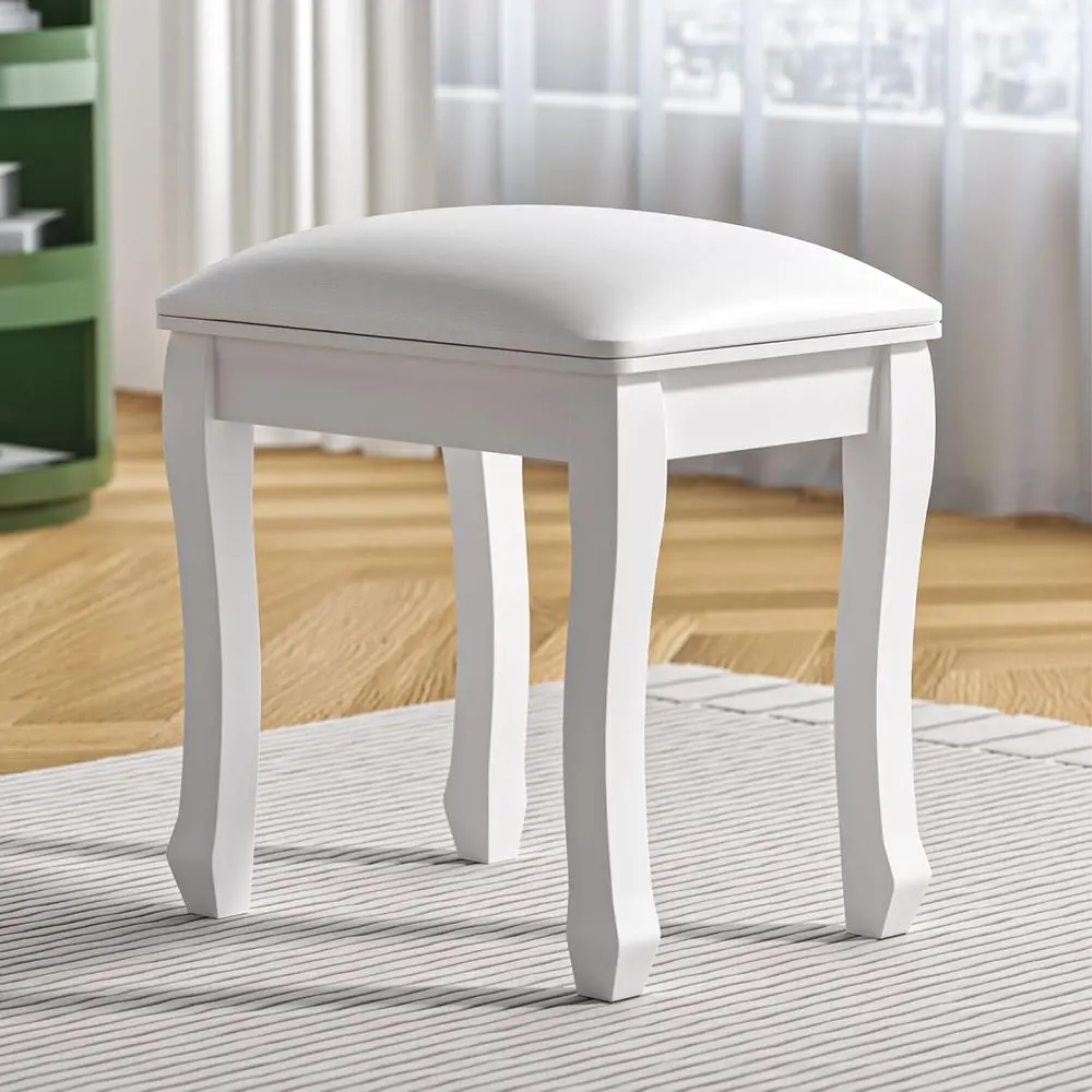 Curved Leg White Vanity Stool Chair with High Elastic Cotton for Makeup, Padded Seat Ideal for Piano, Bathroom, Living Room, Ott
Curved Leg White Vanity Stool Chair with High Elastic Cotton for Makeup, Padded Seat Ideal for Piano, Bathroom, Living Room, Ott
