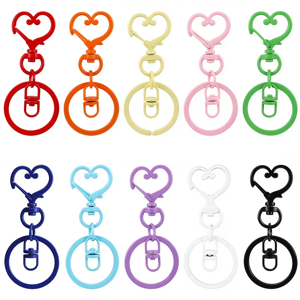 20Pcs 10 Colors Iron Keychain Clasps Heart Mixed Color 67mm 2pcs/color
20Pcs 10 Colors Iron Keychain Clasps Heart Mixed Color 67mm 2pcs/color