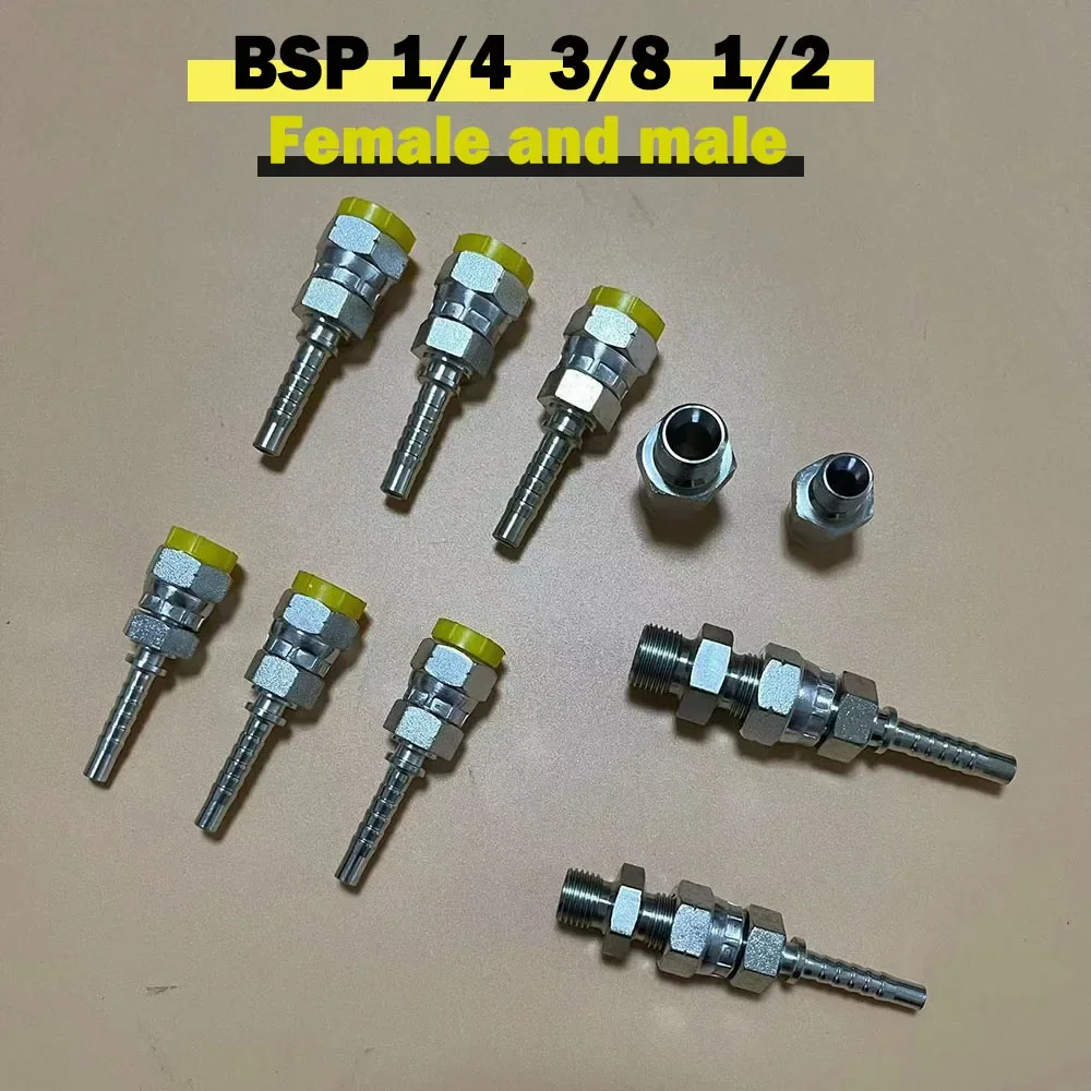 Imperial Connector Thread Male Female Steel 1/4" 3/8" 1/2" BSP Hydraulic Crimp Hose Fitting Hydraulic Hose Terminal Ends Fitting
Imperial Connector Thread Male Female Steel 1/4" 3/8" 1/2" BSP Hydraulic Crimp Hose Fitting Hydraulic Hose Terminal Ends Fitting