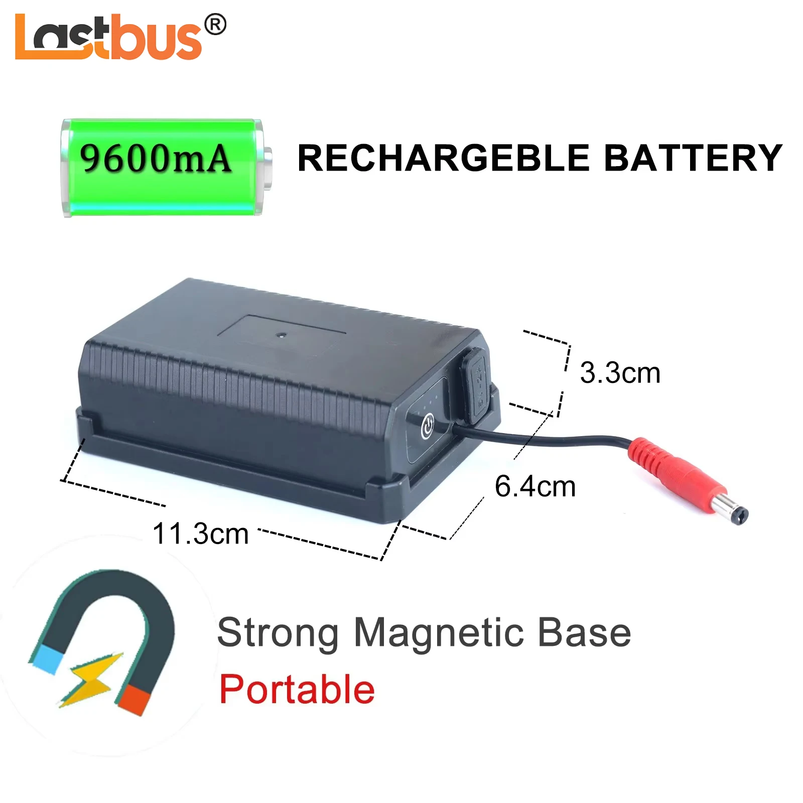 Lastbus 9600mA Rechargeable Battery Power Bank Magnetic Base Waterproof For Car DVR Monitor & Wireless Backup Camera
Lastbus 9600mA Rechargeable Battery Power Bank Magnetic Base Waterproof For Car DVR Monitor & Wireless Backup Camera