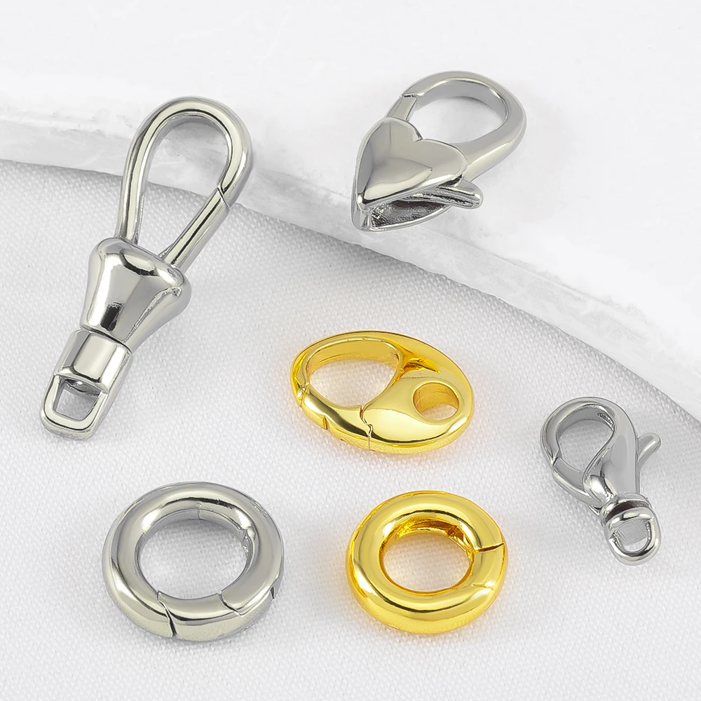 1/2Pcs 18K Gold Color Copper Spring Clasps Connect Clasps For DIY Jewelry Necklace Bracelet Making Supplies Findings Accessories
1/2Pcs 18K Gold Color Copper Spring Clasps Connect Clasps For DIY Jewelry Necklace Bracelet Making Supplies Findings Accessories