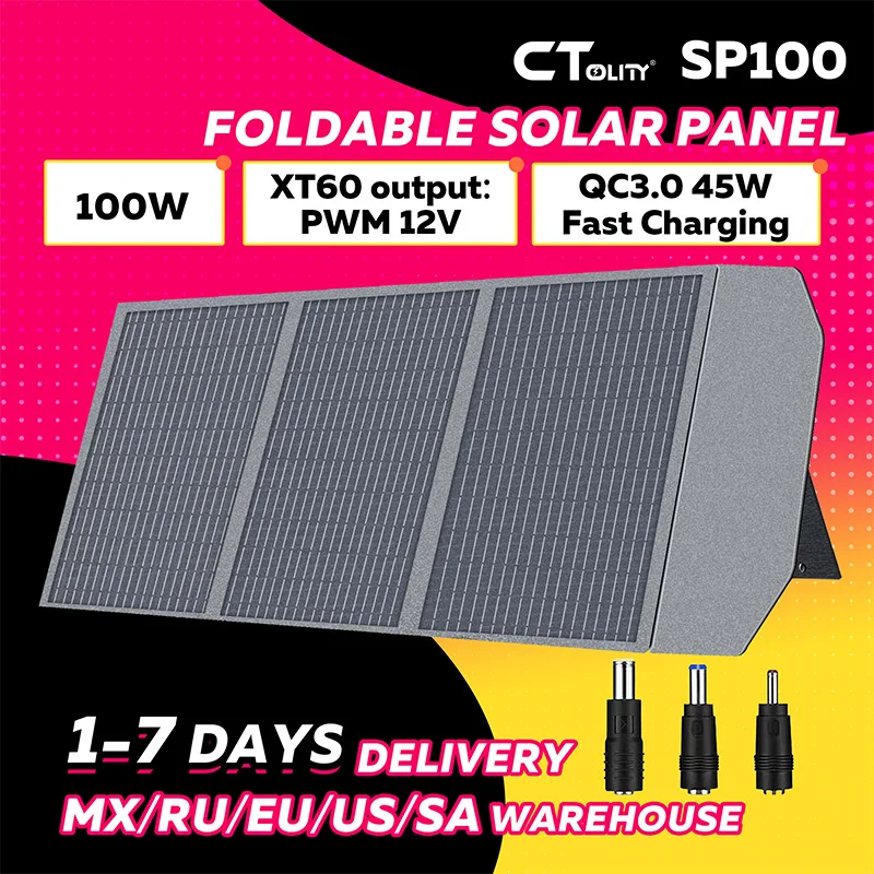 CTOLITY SP100 100W Portable Solar Panel 20.5V Foldable Solar Charger PD45 Flexible Solar Generator Camping, RV, Emergency Supply
CTOLITY SP100 100W Portable Solar Panel 20.5V Foldable Solar Charger PD45 Flexible Solar Generator Camping, RV, Emergency Supply
