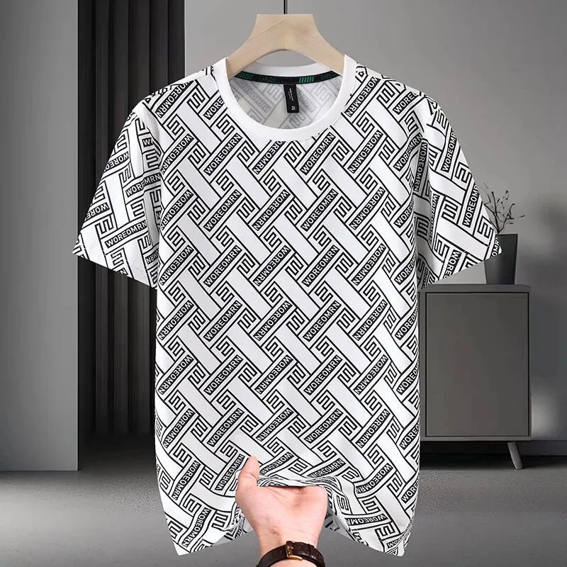 2025 summer new men's high-quality fashionable casual ice silk round neck short sleeved T-shirt top
2025 summer new men's high-quality fashionable casual ice silk round neck short sleeved T-shirt top