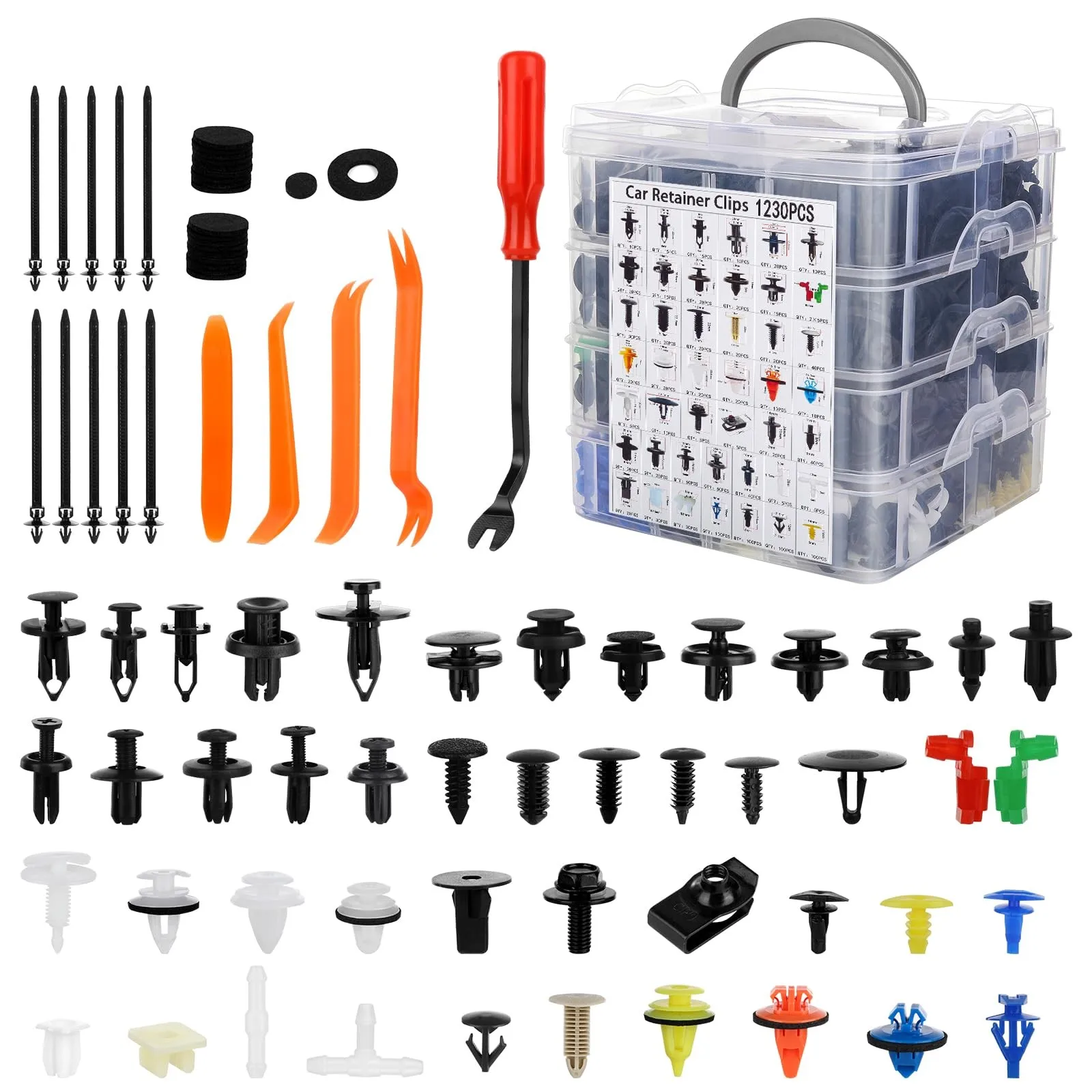 1105PCS Car Retainer Auto Fasteners Body Plastic Trim Clips Pin Rivet Bumper Kit
1105PCS Car Retainer Auto Fasteners Body Plastic Trim Clips Pin Rivet Bumper Kit