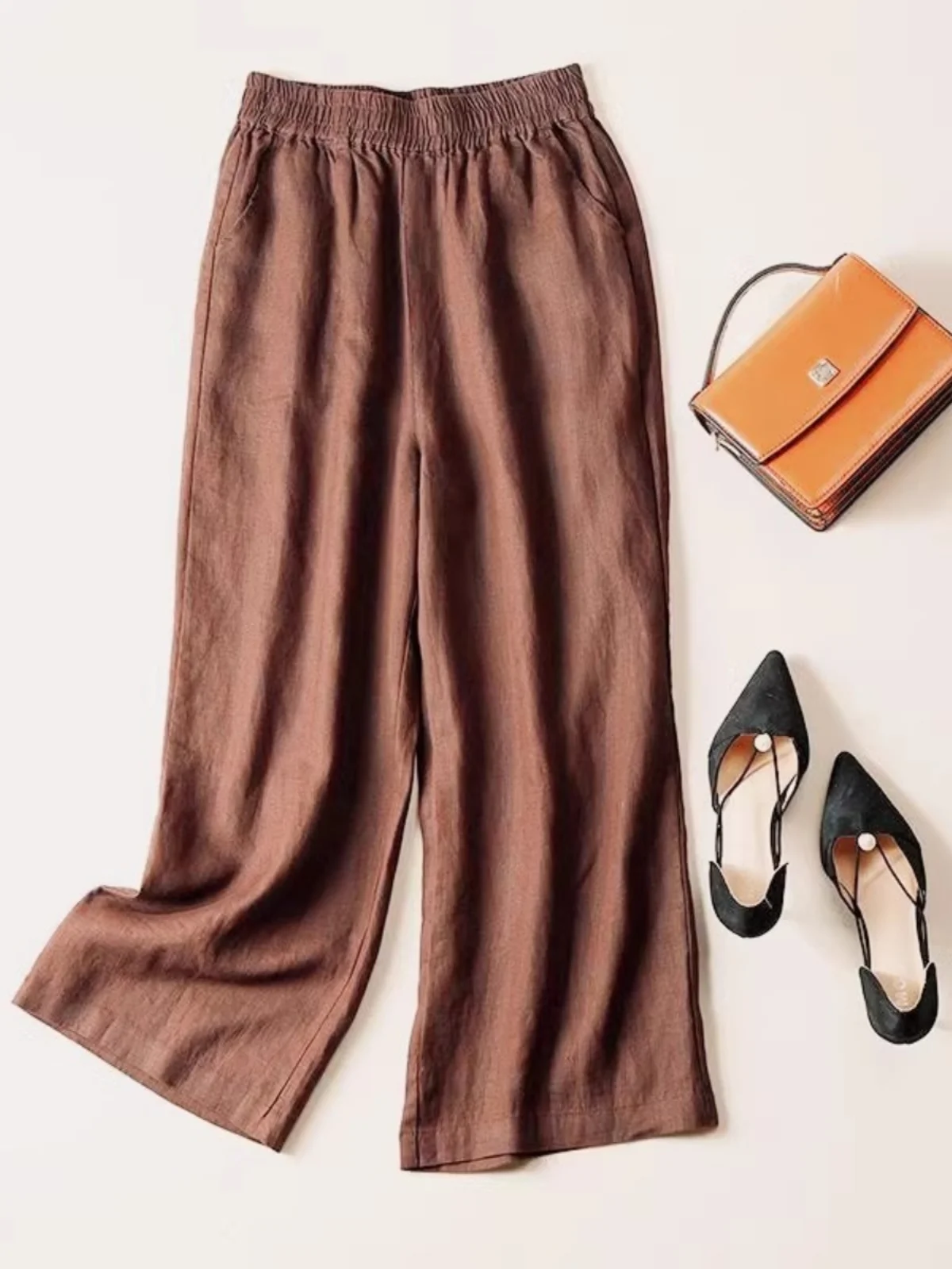 High Waist Cotton Wide Leg Pants Straight Cut Loose Fit Summer New Style Casual Loose Hanging Feel Linen Nine Points Pants
High Waist Cotton Wide Leg Pants Straight Cut Loose Fit Summer New Style Casual Loose Hanging Feel Linen Nine Points Pants