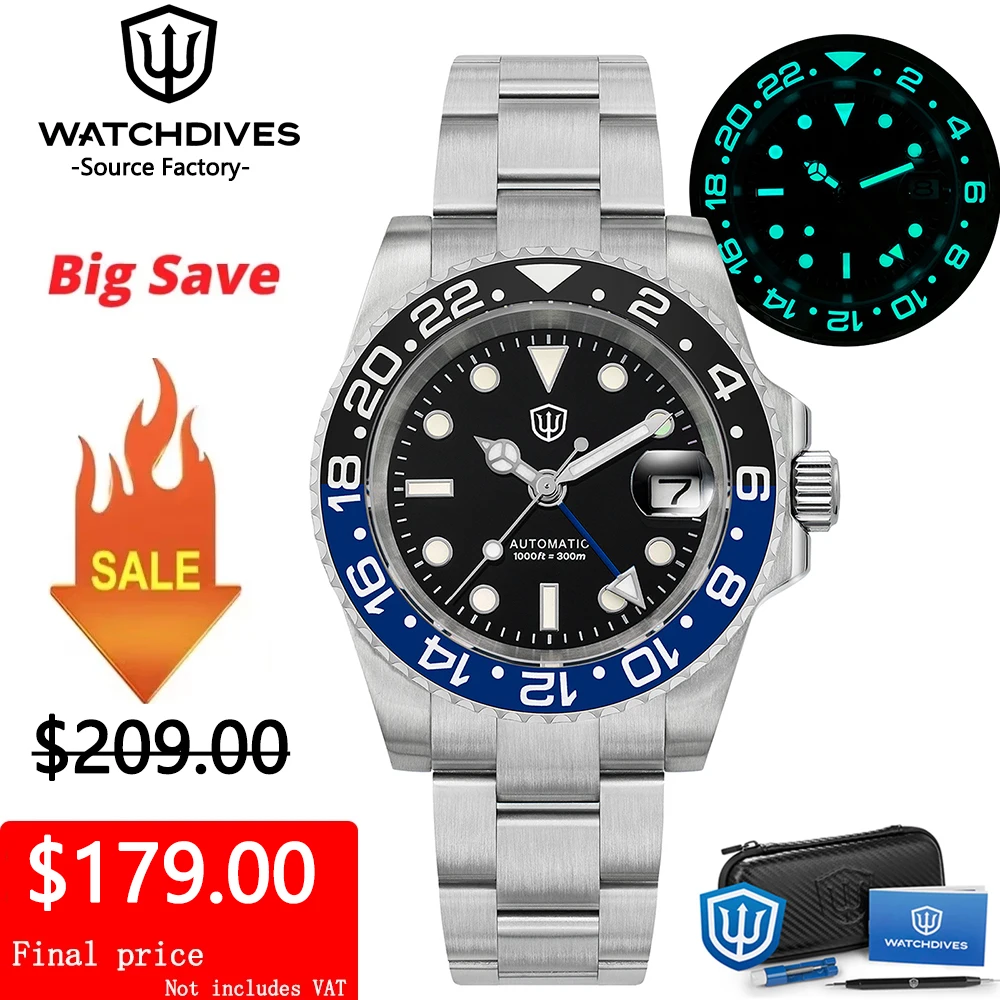 Watchdives WD16760 V2 Sub GMT Часы NH34 Автоматический механизм Водонепроницаемые 300 м Сапфир Нержавеющая сталь Роскошные лучшие деловые часы
Watchdives WD16760 V2 Sub GMT Часы NH34 Автоматический механизм Водонепроницаемые 300 м Сапфир Нержавеющая сталь Роскошные лучшие деловые часы