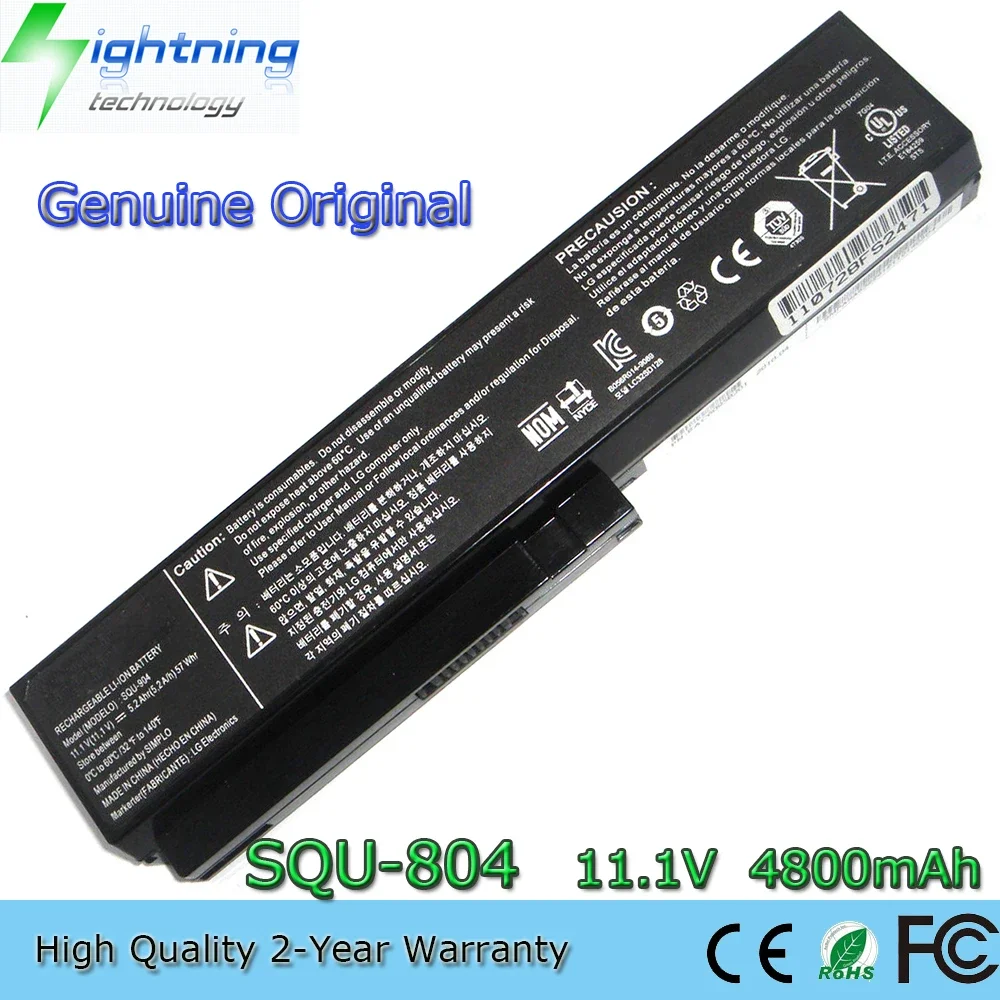 New Genuine Original SQU-804 11.1V 4800mAh Laptop Battery for LG R410 R460 RB510 RD560 R560 R570 R580 R590 SQU-805 SW8 TW8 etc
New Genuine Original SQU-804 11.1V 4800mAh Laptop Battery for LG R410 R460 RB510 RD560 R560 R570 R580 R590 SQU-805 SW8 TW8 etc