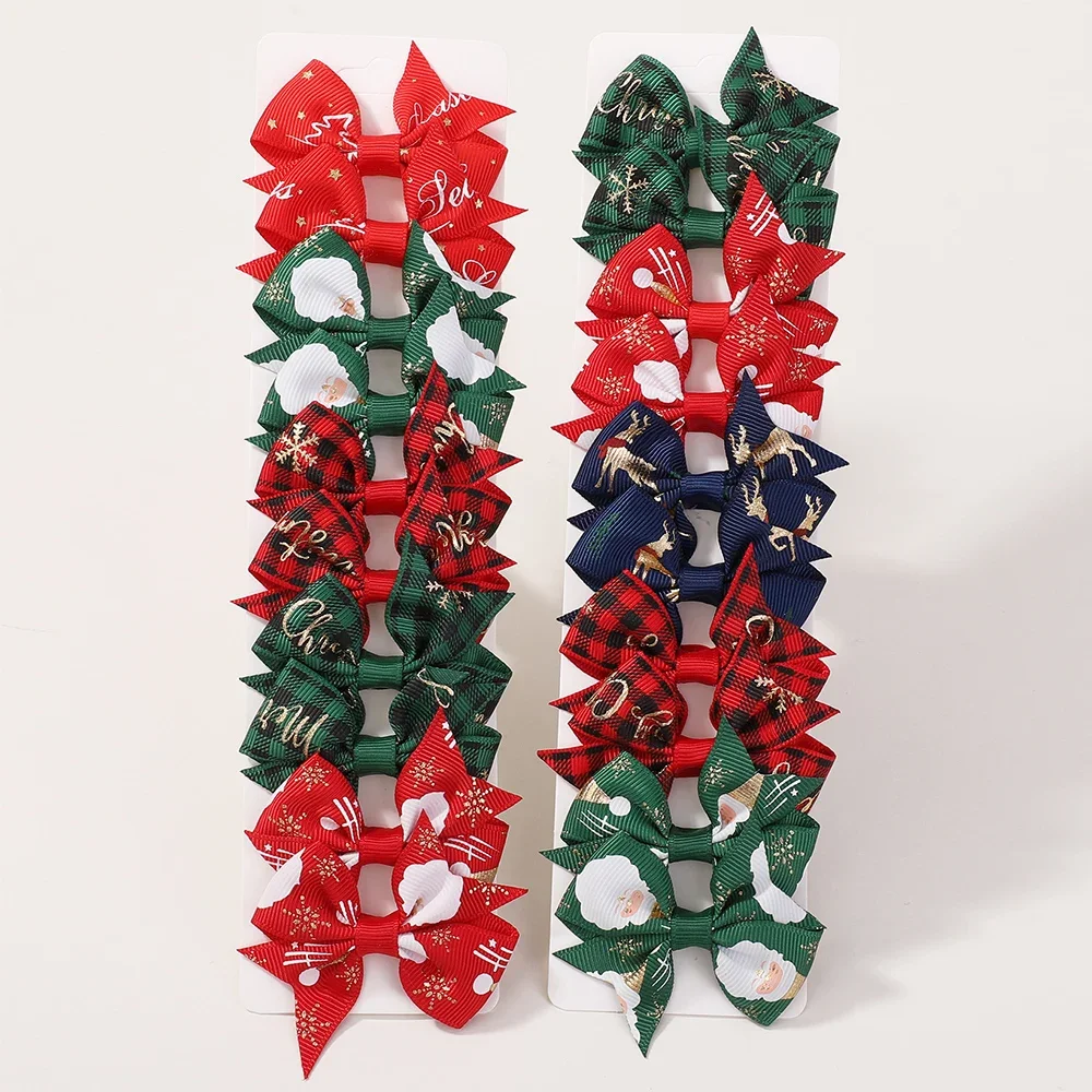 Girls Christmas Hair Clips Set 10/20pcs Grosgrain Ribbon Bows Hairpin Snowflake Printed Holiday Hair Accessories for Kids
Girls Christmas Hair Clips Set 10/20pcs Grosgrain Ribbon Bows Hairpin Snowflake Printed Holiday Hair Accessories for Kids