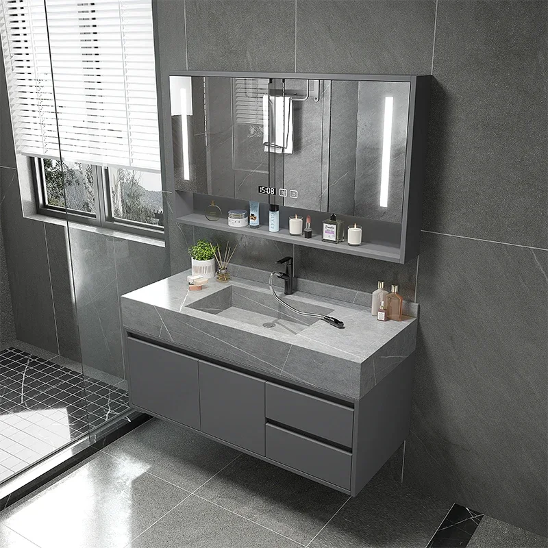 ~Simple Bathroom Cabinet Combination Smart Light Luxury Bathroom Table Stone Plate Whole Washbin Hand Washing Washbasin Cabinet
~Simple Bathroom Cabinet Combination Smart Light Luxury Bathroom Table Stone Plate Whole Washbin Hand Washing Washbasin Cabinet