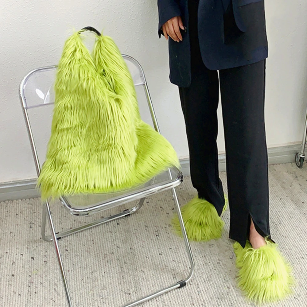 Winter Women Fake Mongolian Fur Slippers Flat Home Warm Plush Slides Luxury Designer Handbags Y2K Plush Tote Fur Bag Shoes Set
Winter Women Fake Mongolian Fur Slippers Flat Home Warm Plush Slides Luxury Designer Handbags Y2K Plush Tote Fur Bag Shoes Set