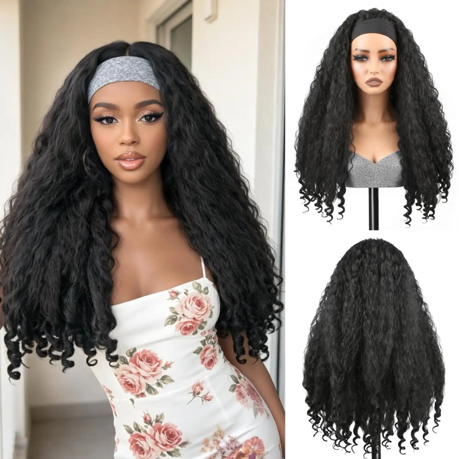 220% Density Kinky Curly Headband Wig Burmese Soft Synthetic Clip In Half Wig Human Hair Wear and Go Glueless Half Wigs with Unique Bouncy Curls for Black Women Natural Looking Easy Wear Head Band Wigs
220% Density Kinky Curly Headband Wig Burmese Soft Synthetic Clip In Half Wig Human Hair Wear and Go Glueless Half Wigs with Unique Bouncy Curls for Black Women Natural Looking Easy Wear Head Band Wigs